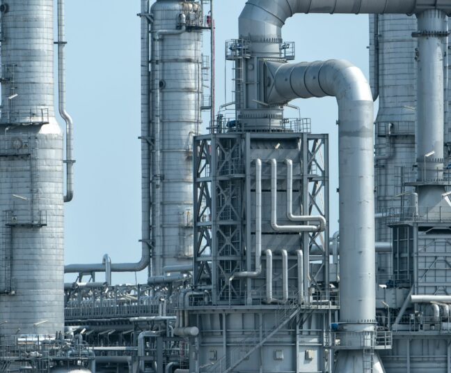 gas processing factory. landscape with gas and oil industry gas processing factory. landscape with gas and oil industry.